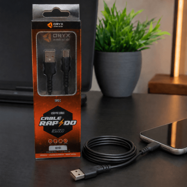 Cable Oryx USB-C con Revestimiento de Goma Flexible 1 Metro 1 Cable20Oryx20Goma20Tipo20C 2
