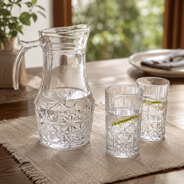 Set20de20Jarra20con20Vasos20de20Vidrio20para20Agua20y20Jugo20E2809320Ideal20para20Mesa20o20Regalo 2