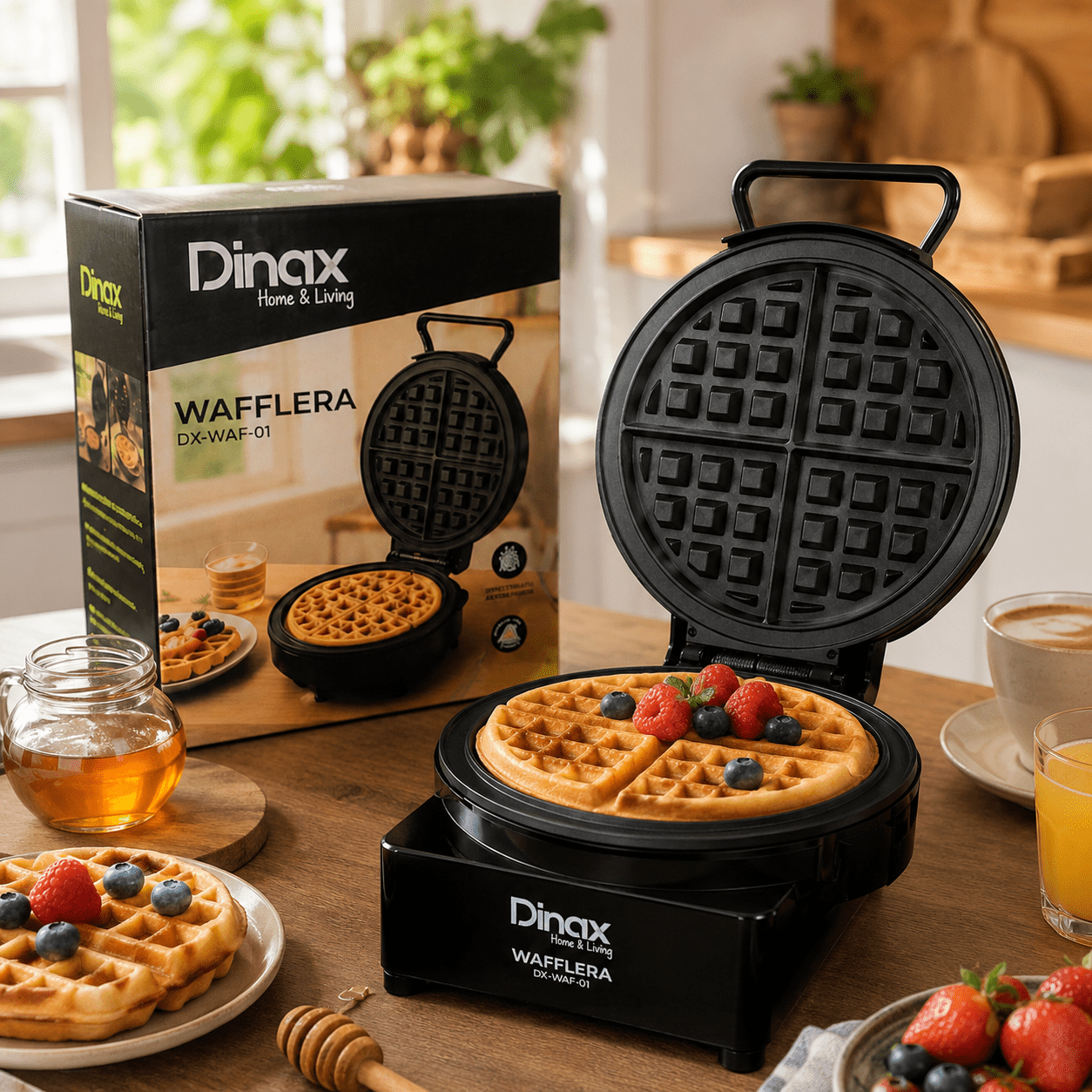 Wafflera Eléctrica Profesional 1200W Dinax – Antiadherente 1