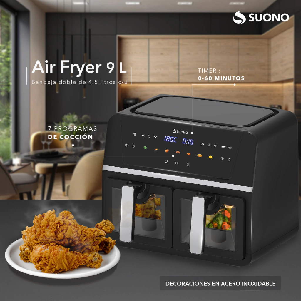 Freidora de Aire Suono Air Fryer Negro 3 hog0199 4 a719e1dc46491740f917358468605799 1024 1024